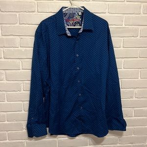 Robert Graham blue on blue button down shirt